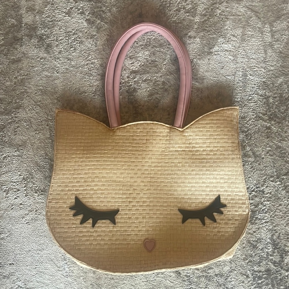 New never worn Betsey Johnson Straw Kitty Purse